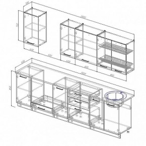 Кухонный гарнитур Антрацит 2800 (Стол. 38мм) в Режи - rezh.mebel24.online | фото 3