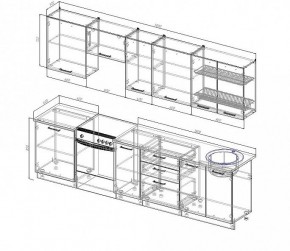 Кухонный гарнитур Антрацит 3000 (Стол. 38мм) в Режи - rezh.mebel24.online | фото 3