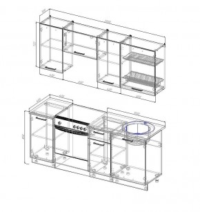 Кухонный гарнитур Бланка 2000 (Стол. 26мм) в Режи - rezh.mebel24.online | фото 2