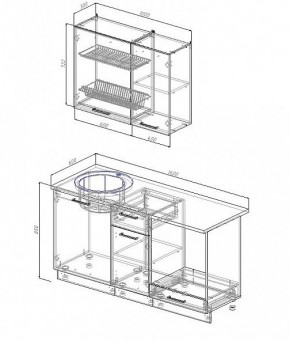 Кухонный гарнитур Жемчуг 1600 (Стол. 38мм) в Режи - rezh.mebel24.online | фото 2