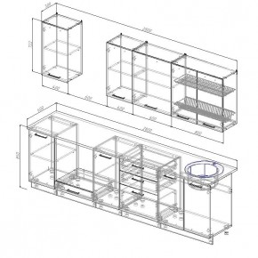 Кухонный гарнитур Латте 2800 (Стол. 38мм) в Режи - rezh.mebel24.online | фото 2