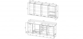 Кухонный гарнитур Санторини 2200 h 950 (Стол. 38мм) в Режи - rezh.mebel24.online | фото 2