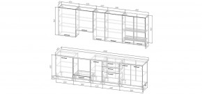 Кухонный гарнитур Смоки 3000 h950 (Стол. 26мм) в Режи - rezh.mebel24.online | фото 2