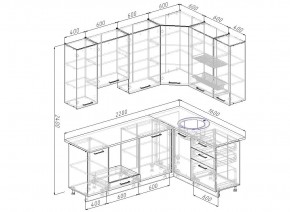 Кухонный гарнитур угловой Антрацит 2200х1600 (Стол. 26мм) в Режи - rezh.mebel24.online | фото 2