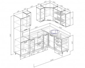 Кухонный гарнитур угловой Антрацит 2400х1600 (Стол. 26мм) в Режи - rezh.mebel24.online | фото 2