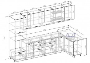 Кухонный гарнитур угловой Антрацит 3200х1400 (Стол. 26мм) в Режи - rezh.mebel24.online | фото 2