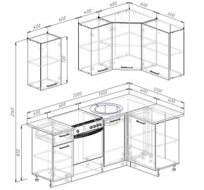 Кухонный гарнитур угловой Дели 2000*1200 (Стол. 38мм) в Режи - rezh.mebel24.online | фото 2