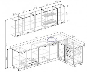 Кухонный гарнитур угловой Графика 2600х1600 (Стол. 26мм) в Режи - rezh.mebel24.online | фото 2