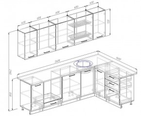 Кухонный гарнитур угловой Изумруд 2600х1600 (Стол. 26мм) в Режи - rezh.mebel24.online | фото 2