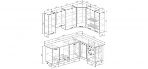 Кухонный гарнитур угловой Санторини 2200*1600 h950 (Стол. 38мм) в Режи - rezh.mebel24.online | фото 2
