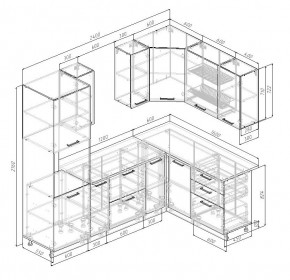 Кухонный гарнитур угловой Трансильвания 2400x1600 мм (Стол. 38 мм) в Режи - rezh.mebel24.online | фото 2