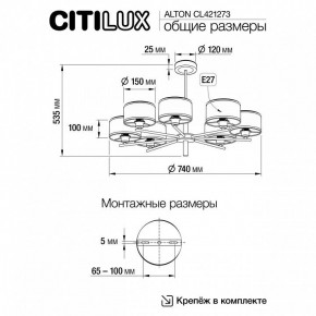 Люстра на штанге Citilux ALTON CL421273 в Режи - rezh.mebel24.online | фото 3