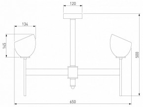 Люстра на штанге Eurosvet Arrista 60130/6 латунь Smart в Режи - rezh.mebel24.online | фото 2
