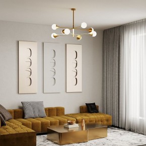 Люстра на штанге Eurosvet Calyx 60168/8 латунь в Режи - rezh.mebel24.online | фото 4