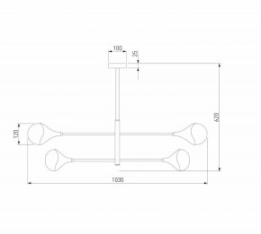 Люстра на штанге Eurosvet Calyx 60168/8 латунь в Режи - rezh.mebel24.online | фото 5