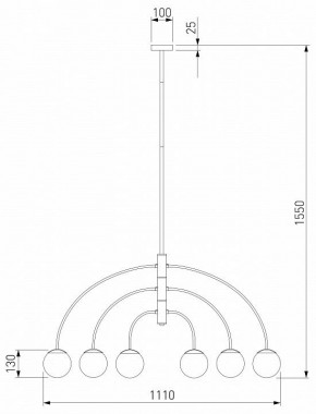 Люстра на штанге Eurosvet Cenacolo 30179/6 черный в Режи - rezh.mebel24.online | фото 3