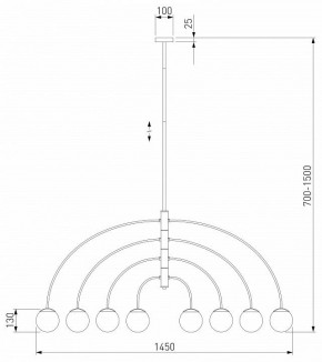 Люстра на штанге Eurosvet Cenacolo 30179/8 черный в Режи - rezh.mebel24.online | фото 2