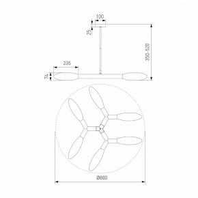 Люстра на штанге Eurosvet Covalent 30180/6 черный в Режи - rezh.mebel24.online | фото 3