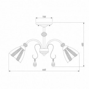 Люстра на штанге Eurosvet Floranse 30155/5 античная бронза в Режи - rezh.mebel24.online | фото 3
