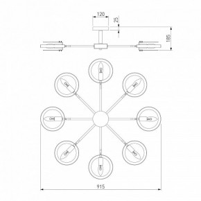Люстра на штанге Eurosvet Gallo 70121/8 черный в Режи - rezh.mebel24.online | фото 3