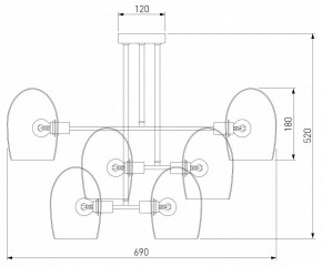 Люстра на штанге Eurosvet Gardie 70141/6 хром в Режи - rezh.mebel24.online | фото 2