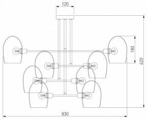 Люстра на штанге Eurosvet Gardie 70141/8 хром в Режи - rezh.mebel24.online | фото 3