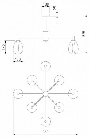 Люстра на штанге Eurosvet Magma 60175/8 латунь в Режи - rezh.mebel24.online | фото 3