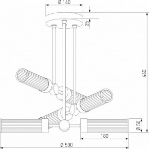 Люстра на штанге Eurosvet Oriens 60166/6 латунь в Режи - rezh.mebel24.online | фото 5