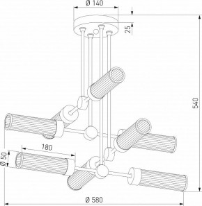 Люстра на штанге Eurosvet Oriens 60166/8 латунь в Режи - rezh.mebel24.online | фото 3