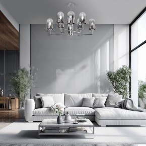 Люстра на штанге Eurosvet Pluto 60156/8 хром в Режи - rezh.mebel24.online | фото 3