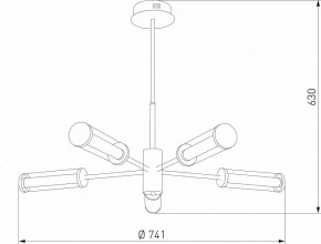 Люстра на штанге Eurosvet Stark 50386/5 LED латунь в Режи - rezh.mebel24.online | фото 6