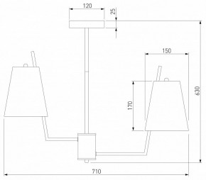 Люстра на штанге Eurosvet Topanga 60173/6 латунь в Режи - rezh.mebel24.online | фото 4