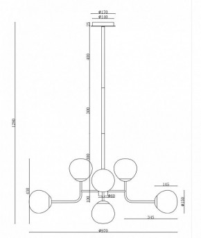 Люстра на штанге Maytoni Erich MOD221-PL-08-G в Режи - rezh.mebel24.online | фото 6