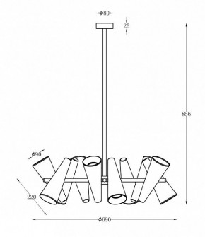 Люстра на штанге Maytoni Giro MOD095PL-10BS в Режи - rezh.mebel24.online | фото 2