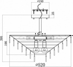Люстра на штанге Maytoni Mazzo MOD130CL-11G в Режи - rezh.mebel24.online | фото 5