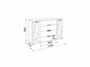 Мармарис (гостиная) М11 Комод-витрина в Режи - rezh.mebel24.online | фото 2