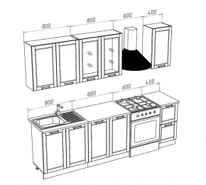 МИЛАНО Кухонный гарнитур 2,0 м Компоновка №1 (Орех) в Режи - rezh.mebel24.online | фото 3