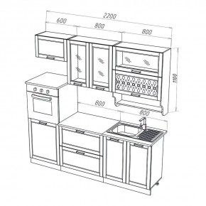 МИЛАНО Кухонный гарнитур 2,2 м Компоновка №3 (Орех) в Режи - rezh.mebel24.online | фото 2