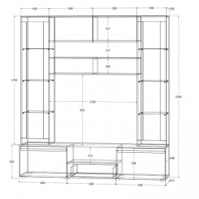 Модульная система Лиана (Дуб Крафт Белый/Дуб Крафт Золотой) в Режи - rezh.mebel24.online | фото 11