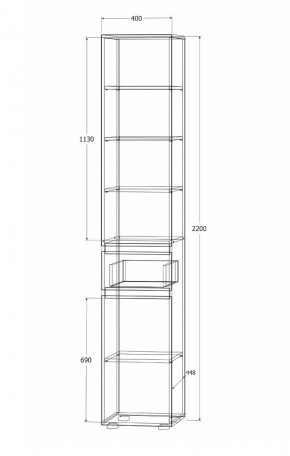 Модульная система Лиана (Дуб Крафт Белый/Дуб Крафт Золотой) в Режи - rezh.mebel24.online | фото 14