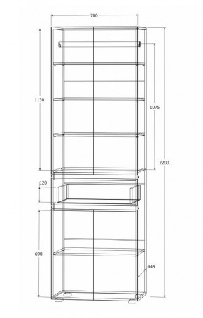 Модульная система Лиана (Дуб Крафт Белый/Дуб Крафт Золотой) в Режи - rezh.mebel24.online | фото 8