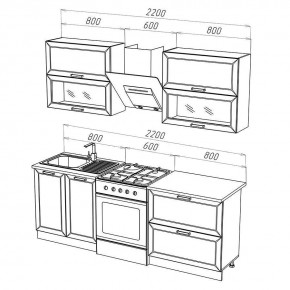 МОНАКО Кухонный гарнитур 1,6 м Компоновка №2 в Режи - rezh.mebel24.online | фото 3