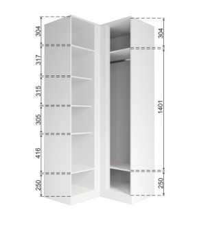 МОРИ МШУ 960.1 Шкаф угловой (белый) в Режи - rezh.mebel24.online | фото 3