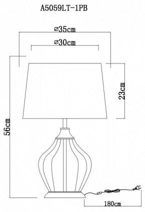 Настольная лампа декоративная Arte Lamp Baymont A5059LT-1PB в Режи - rezh.mebel24.online | фото 3