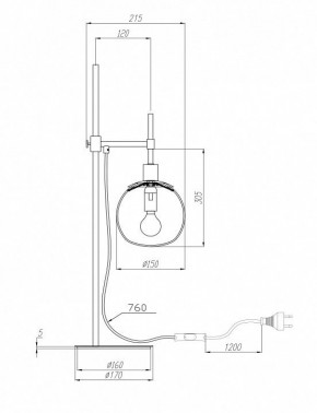 Настольная лампа декоративная Maytoni Erich MOD221-TL-01-N в Режи - rezh.mebel24.online | фото 3