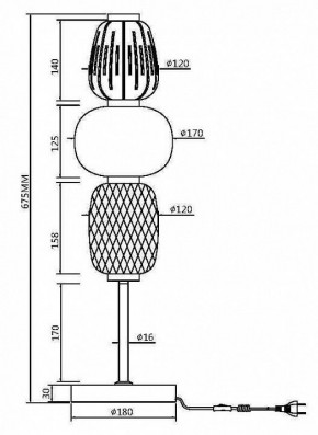 Настольная лампа декоративная Maytoni Pattern MOD267TL-L28CH3K в Режи - rezh.mebel24.online | фото 4