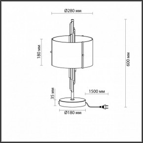 Настольная лампа декоративная Odeon Light Margaret 5415/2T в Режи - rezh.mebel24.online | фото 4