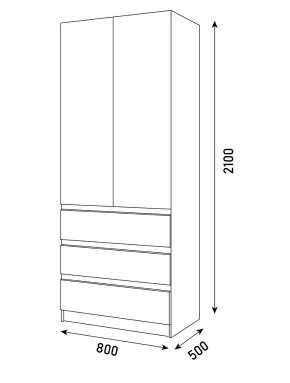 ПАРУС Шкаф 2-х ств. 800 в Режи - rezh.mebel24.online | фото 3