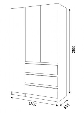 ПАРУС Шкаф 3-х ств. 1200 в Режи - rezh.mebel24.online | фото 3