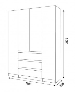 ПАРУС Шкаф 4-х ств. 1600 в Режи - rezh.mebel24.online | фото 3